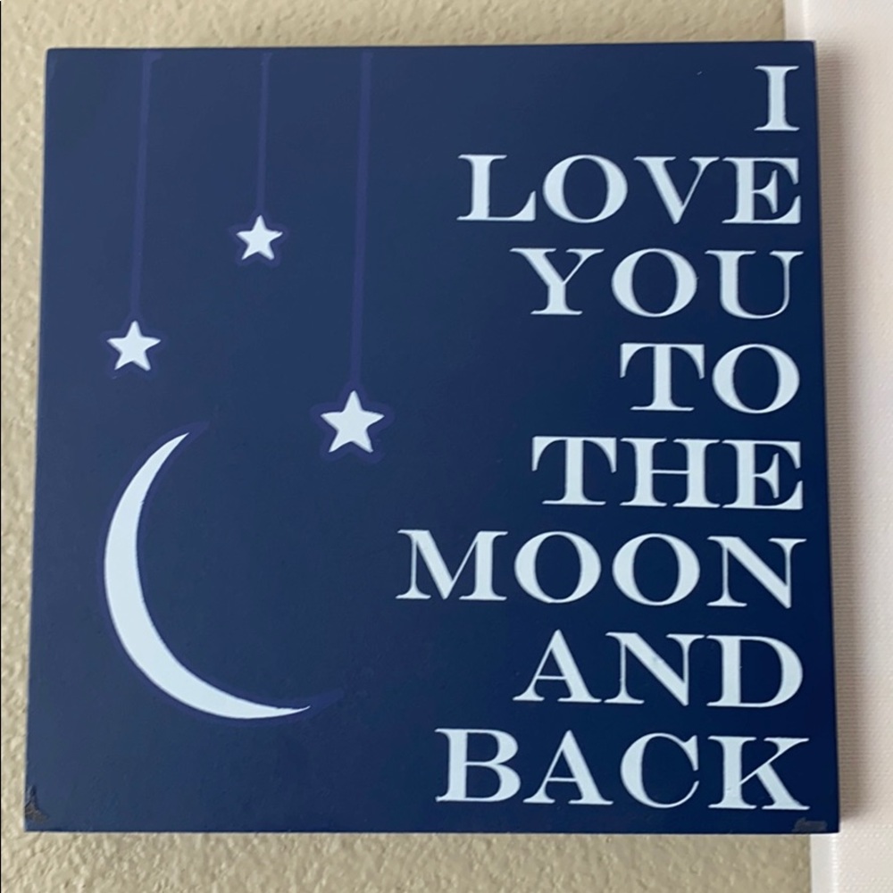 I Love You to the Moon and Back shelf/wall decor